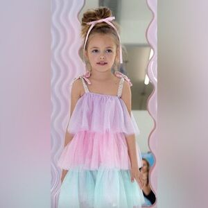 Lola and the boys sparkle ombré dress. Never worn. Adorable - size 6
